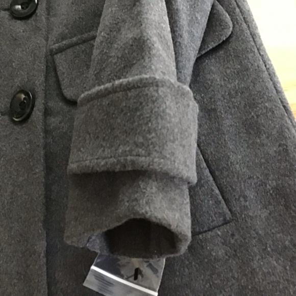 Sam Edelman Coat Double Breasted Gray Wool Blend Peacoat Size 4 - Picture 5 of 8